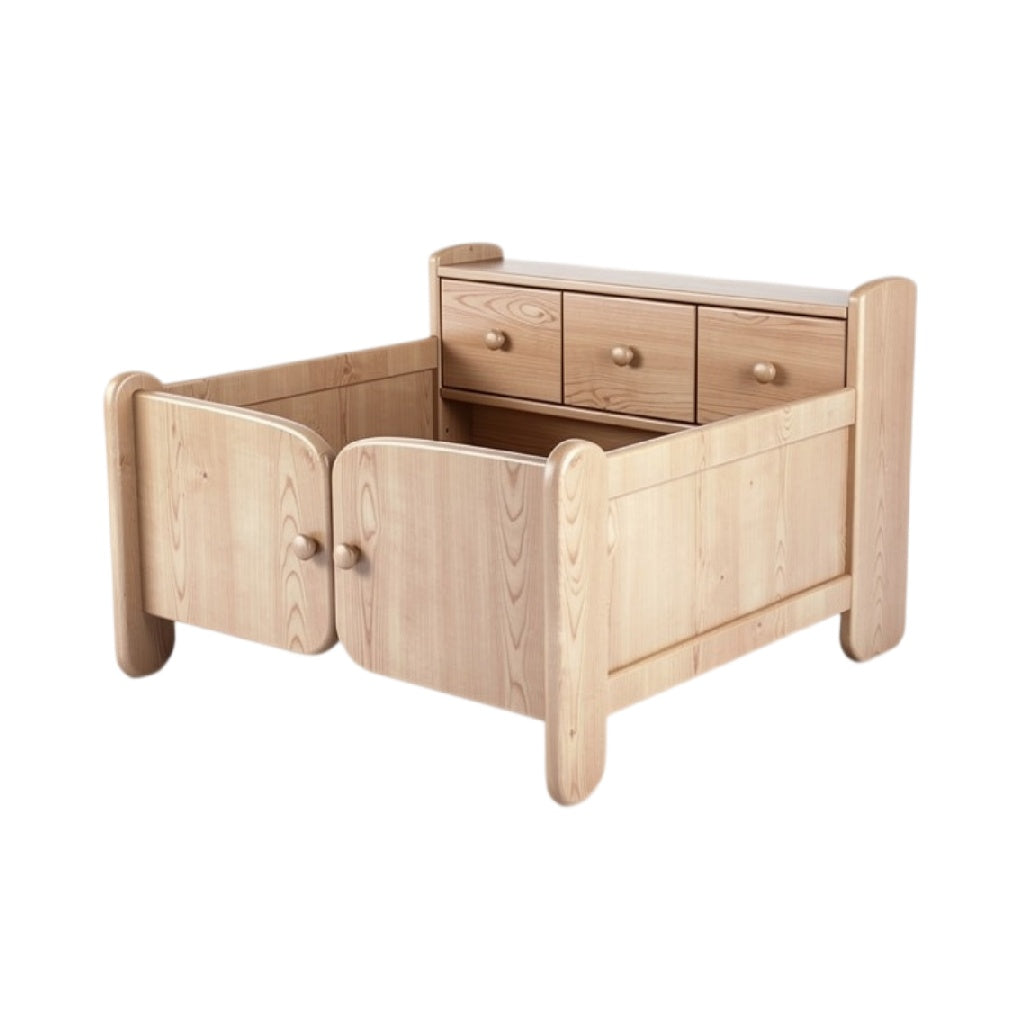 **Houten kinderbed met lades en opbergruimte**